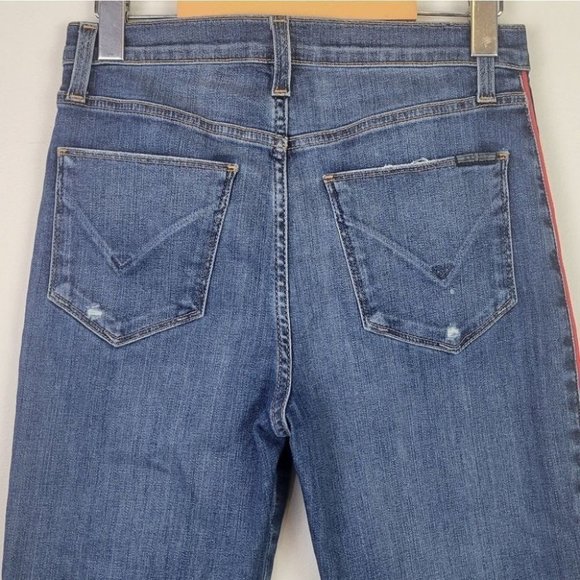Hudson Zoeey High Rise Ankle Straight Jeans Red Stripes 26 - Picture 7 of 14
